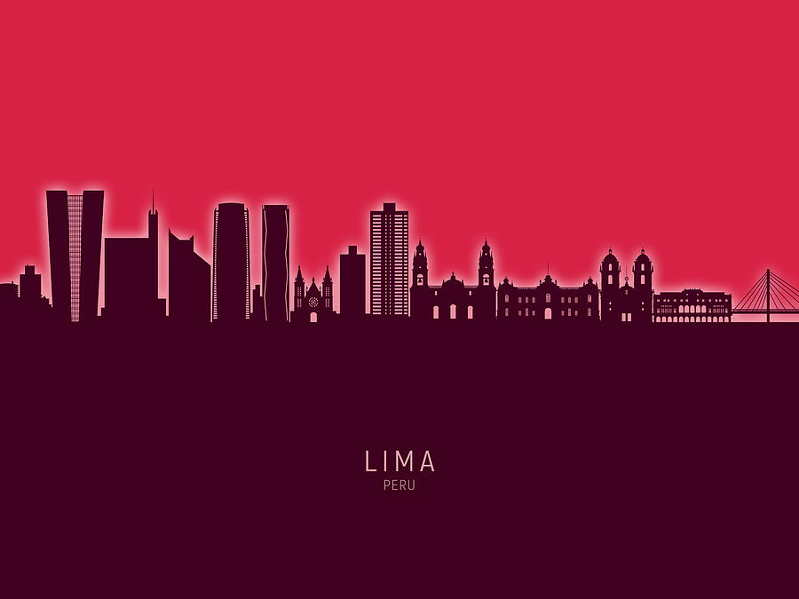Lima Peru Skyline #76 Digital Art by Michael Tompsett