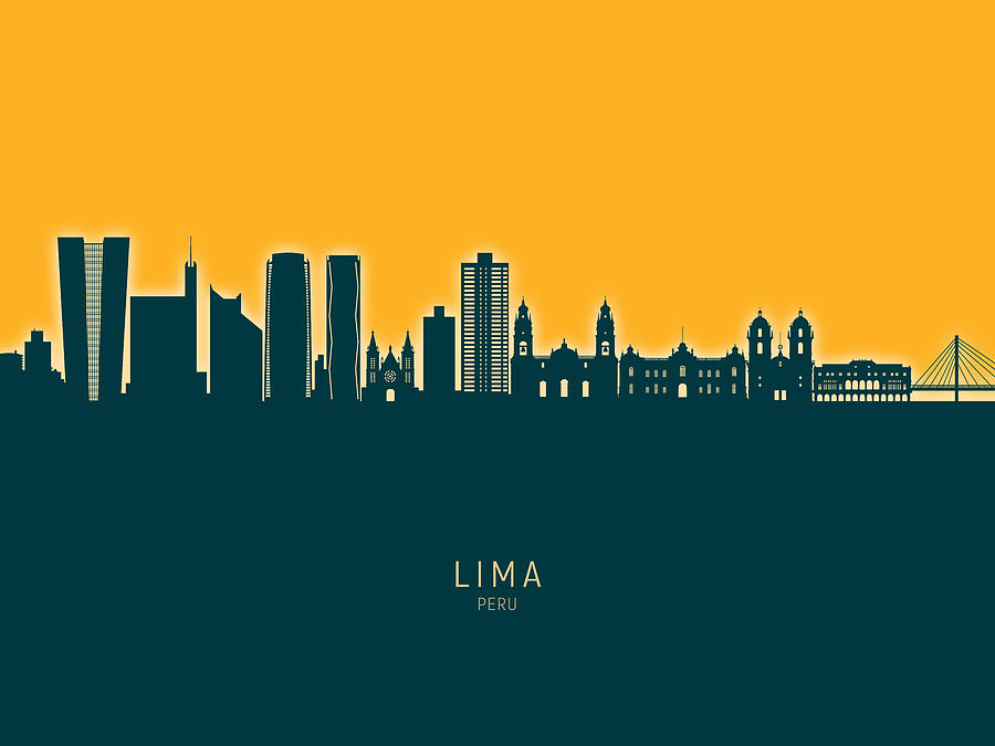 Lima Peru Skyline #77 Digital Art by Michael Tompsett
