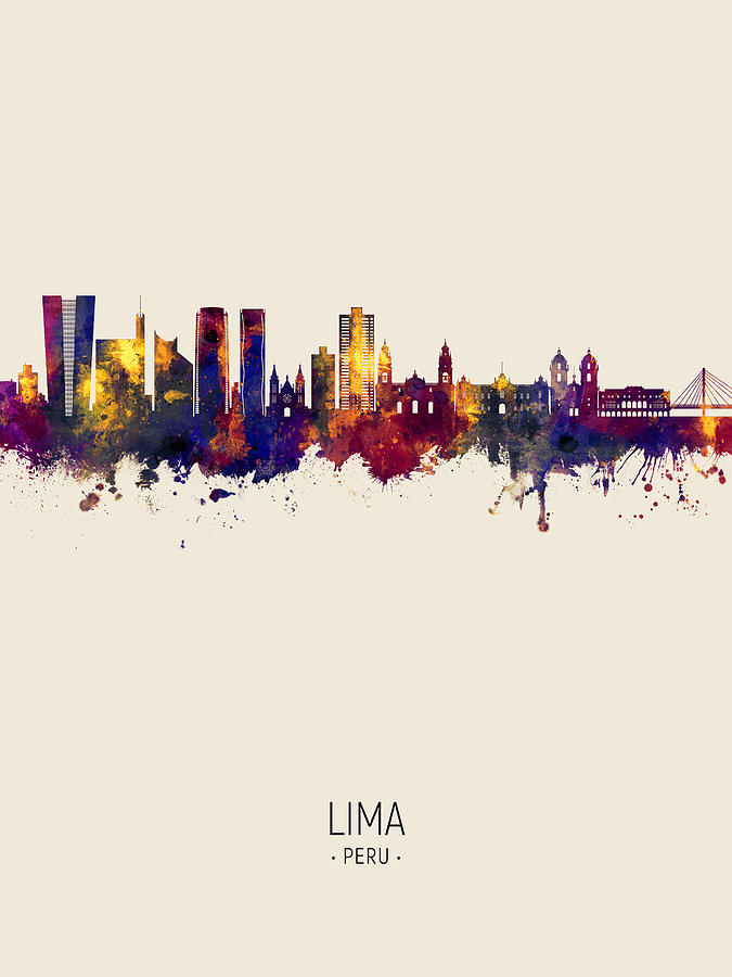 Lima Peru Skyline #80 Digital Art by Michael Tompsett