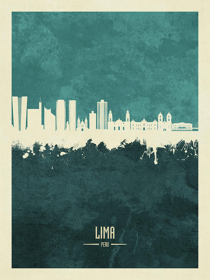 Lima Peru Skyline #86 Digital Art by Michael Tompsett