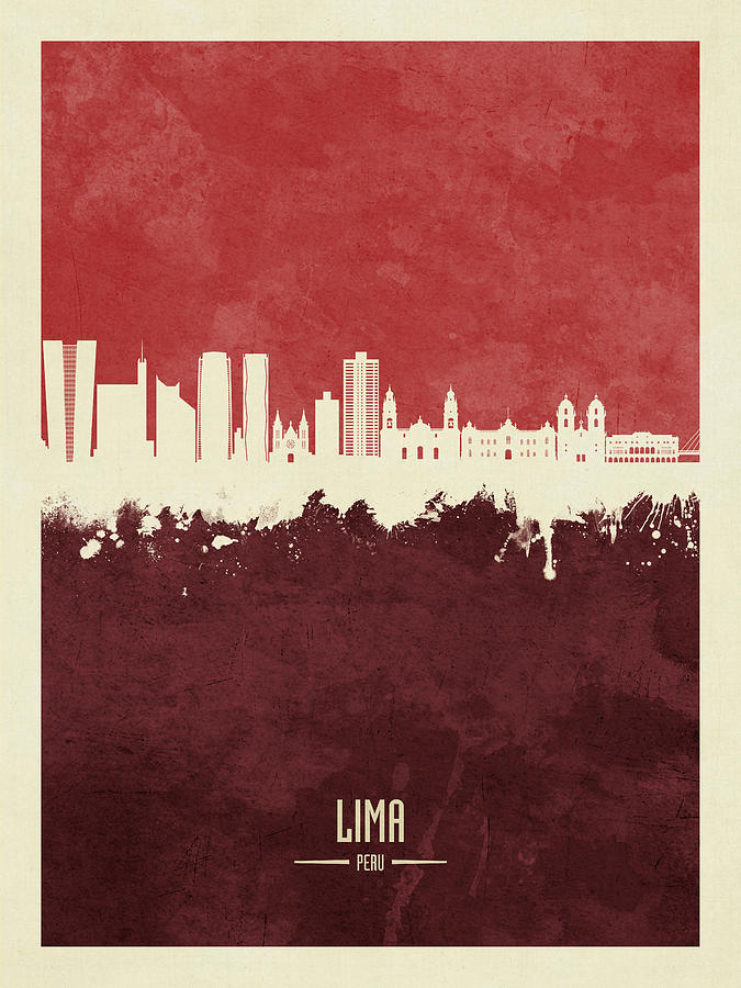 Lima Peru Skyline #87 Digital Art by Michael Tompsett