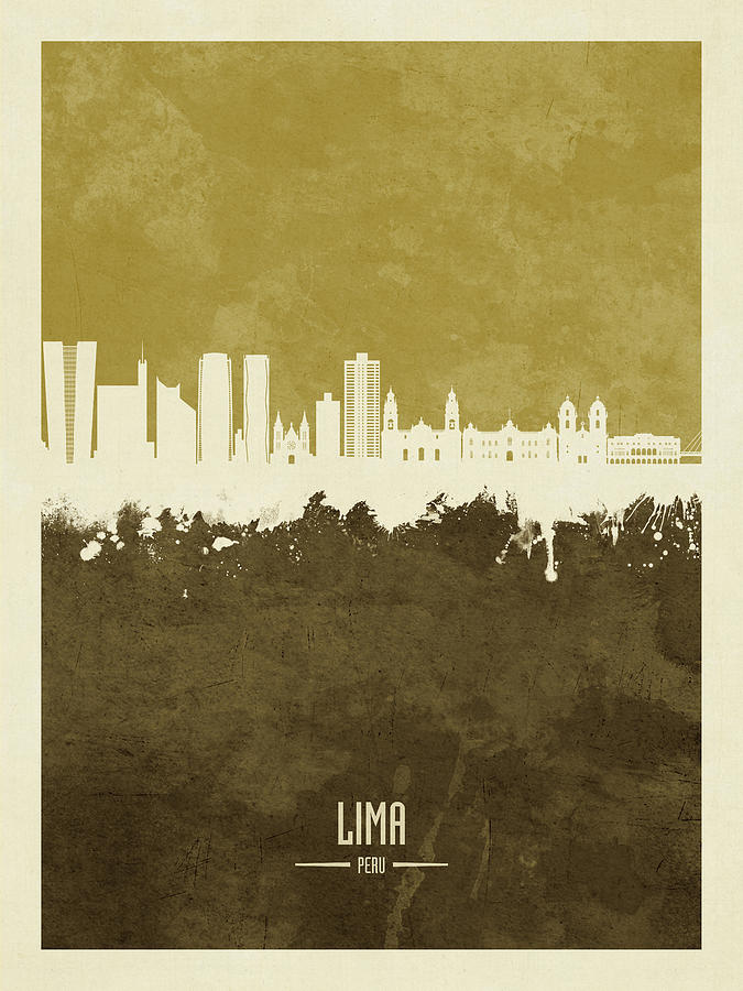 Lima Peru Skyline #88 Digital Art by Michael Tompsett