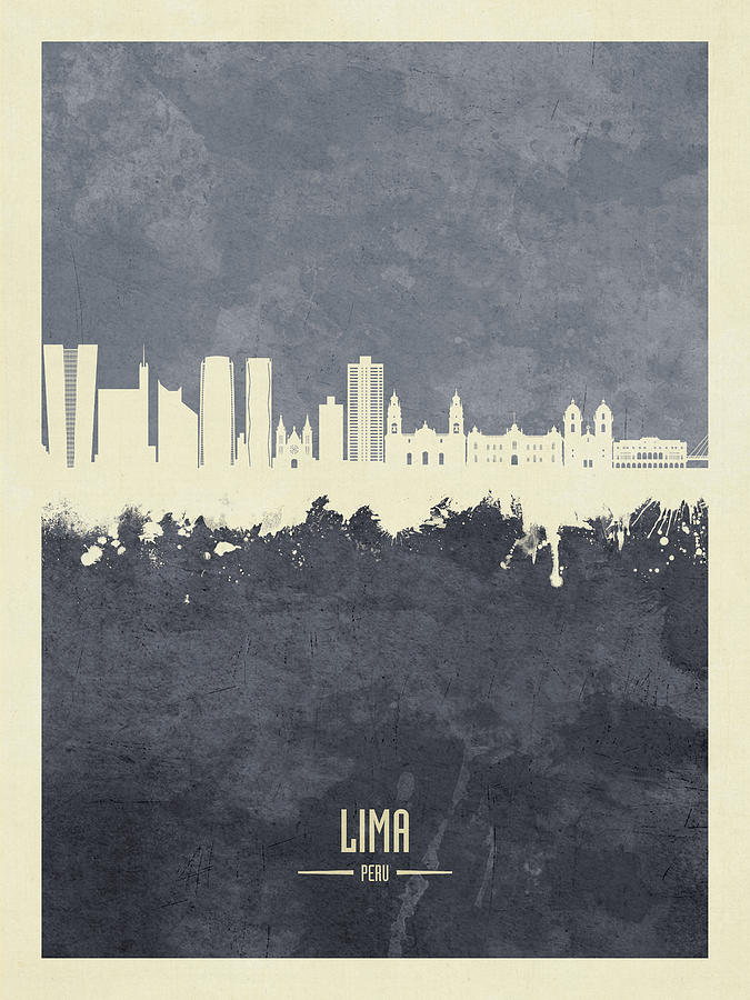Lima Peru Skyline #89 Digital Art by Michael Tompsett