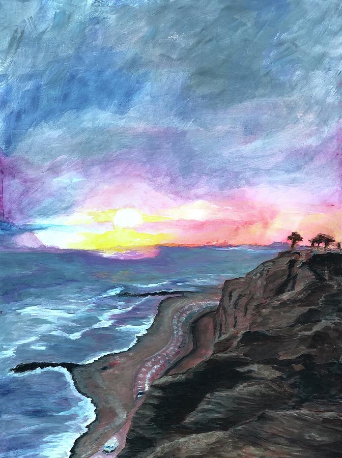 Sunset Painting - Lima Sunset by M West