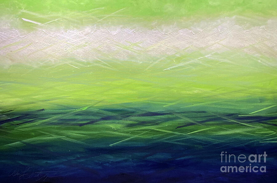 Abstract Painting - Lime Abstract by Alan Metzger