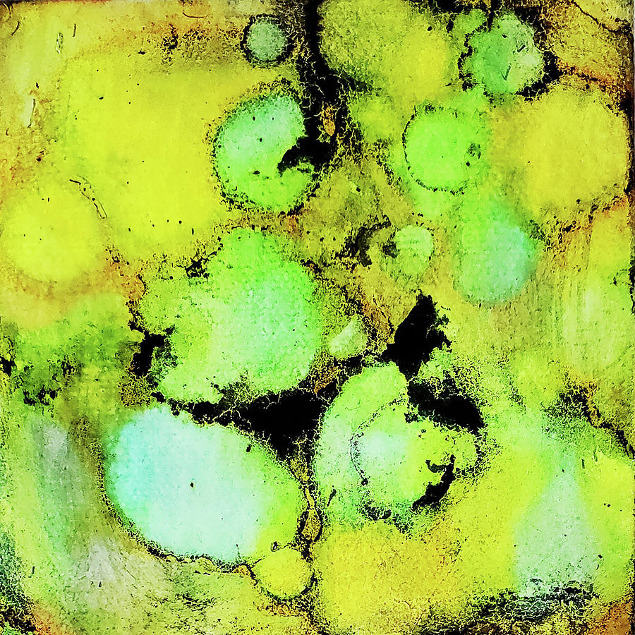 Lime green and yellow Painting by Karla Kay Benjamin