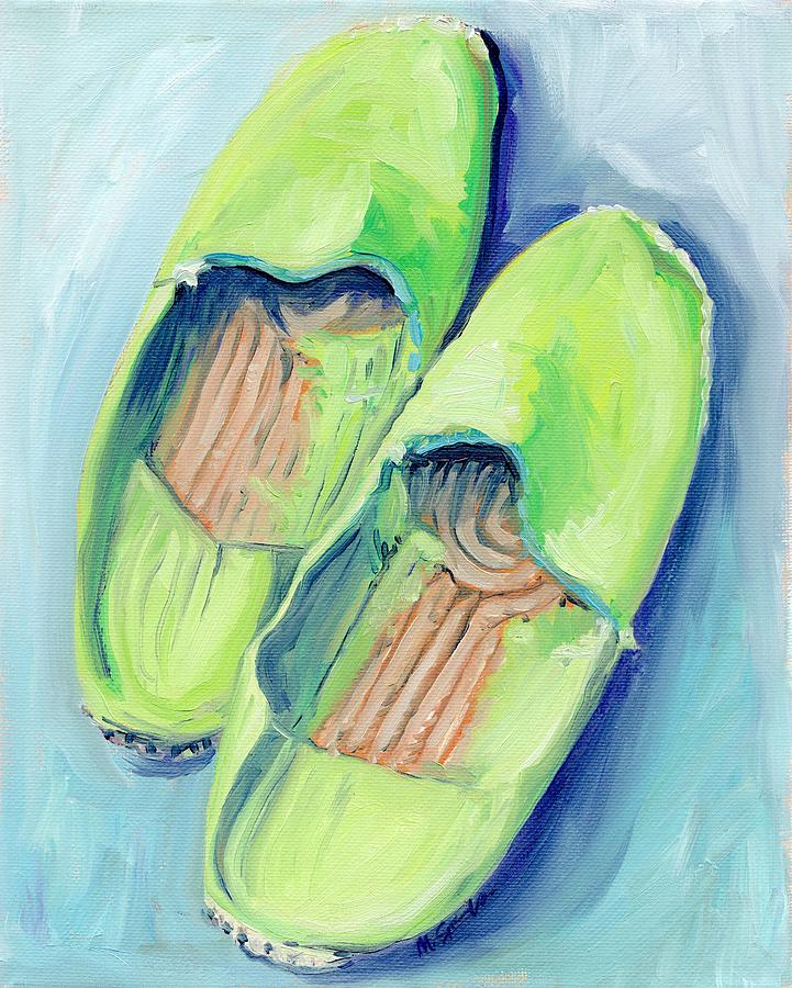 Lime Green Espadrilles Painting by 