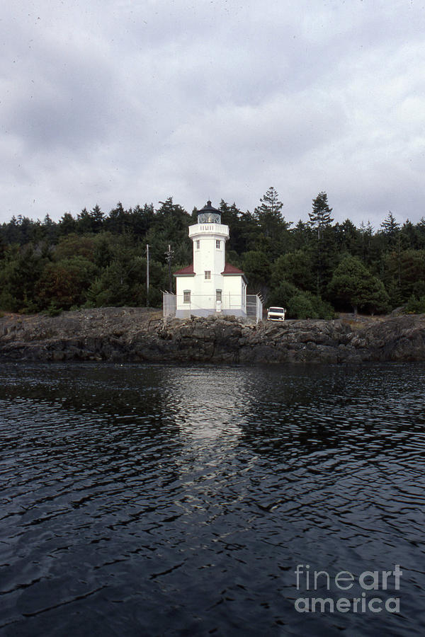 Lighthouse Photograph - Lime Kiln Lighthouse on the west side of San Juan Island, Washington 1983 by Monterey County Historical Society