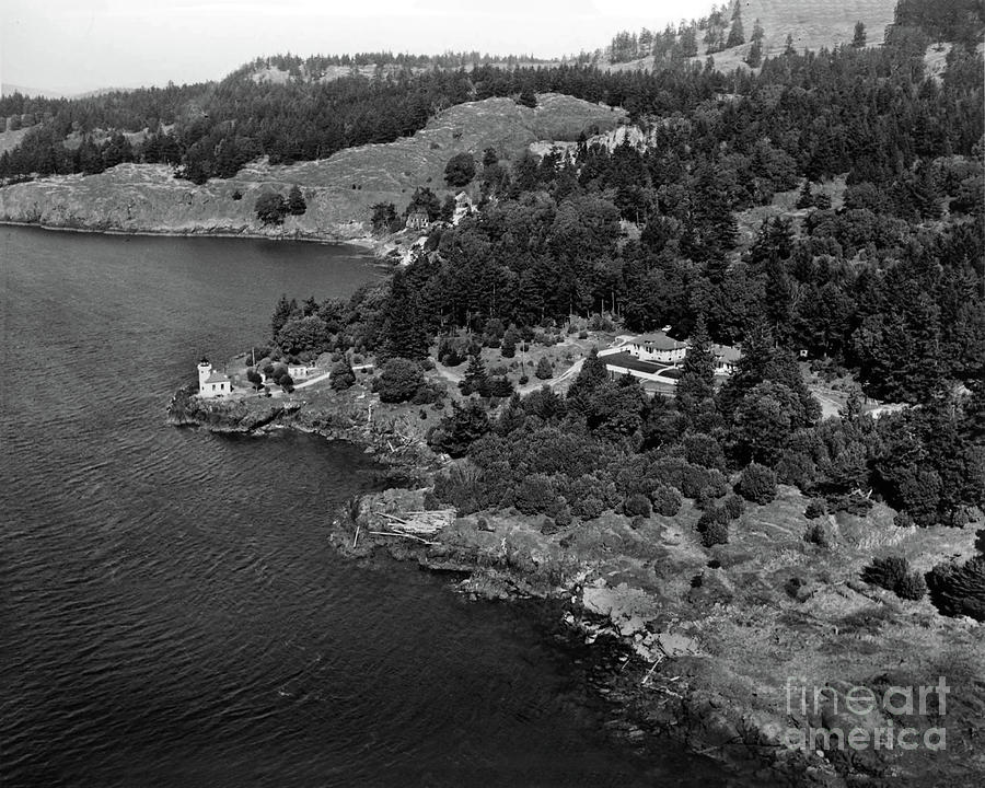 Lighthouse Photograph - Lime Kiln Point Lighthouse on the west side of San Juan Island Circa 1960 by Monterey County Historical Society