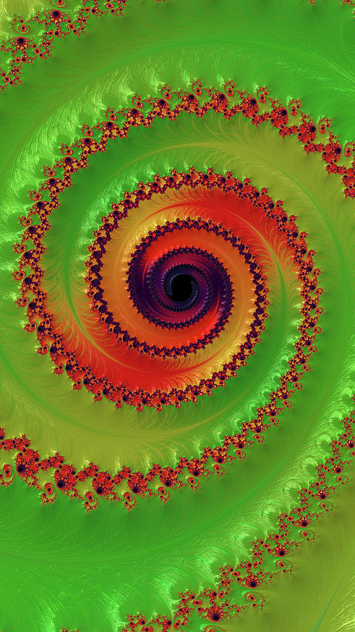 Lime Zinger Fractal Spiral  Digital Art by Shelli Fitzpatrick
