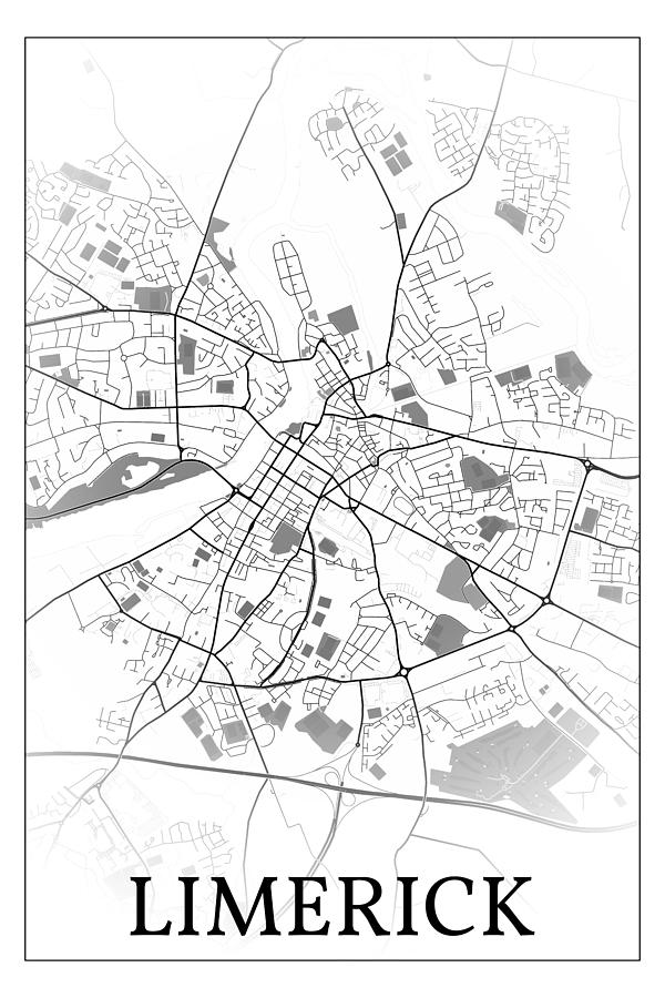 Limerick Ireland city map #002 Digital Art by Dandi Studio - Fine Art ...