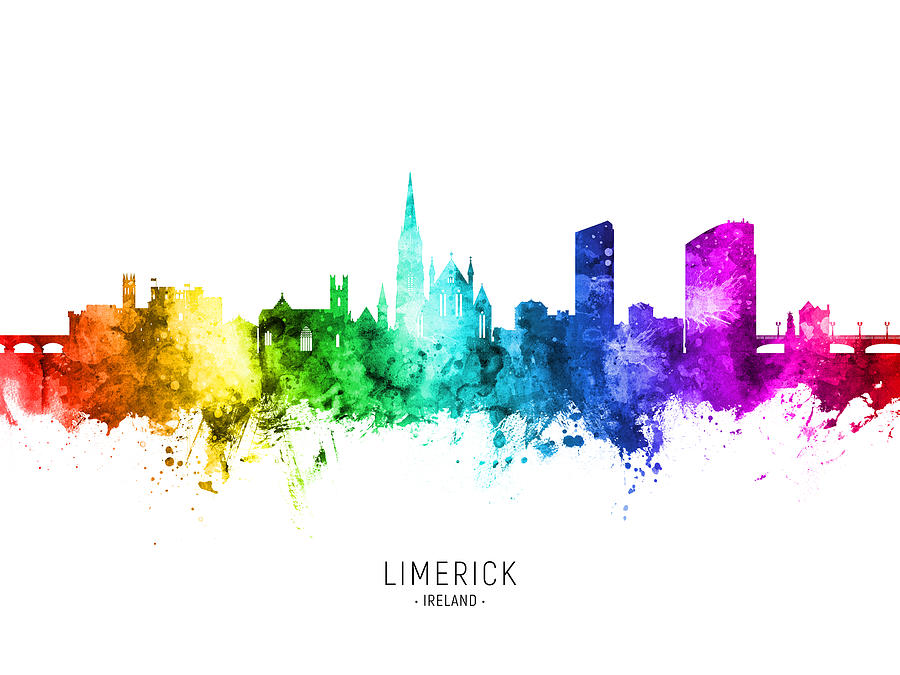 Limerick Ireland Skyline #36 Digital Art by Michael Tompsett