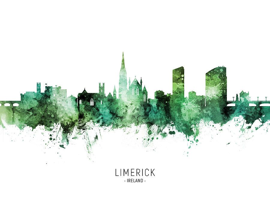 Limerick Ireland Skyline #53 Digital Art by Michael Tompsett