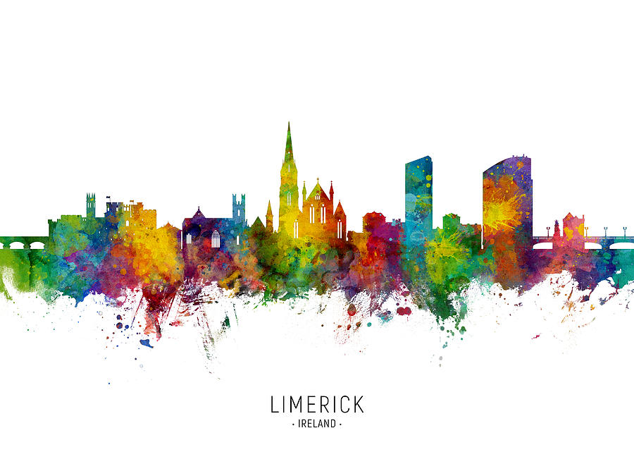 Limerick Ireland Skyline Digital Art by Michael Tompsett