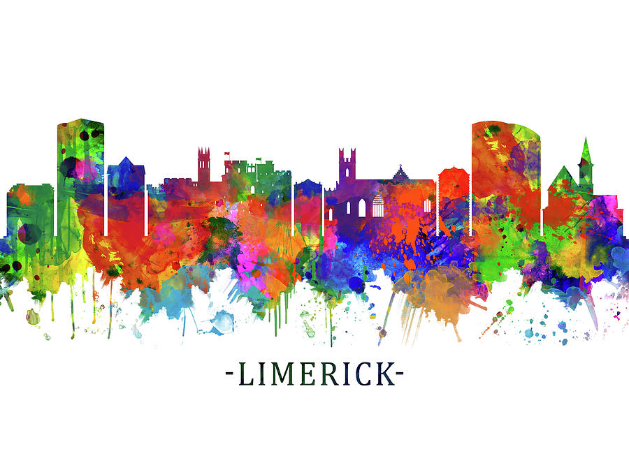 Limerick Ireland Skyline Mixed Media