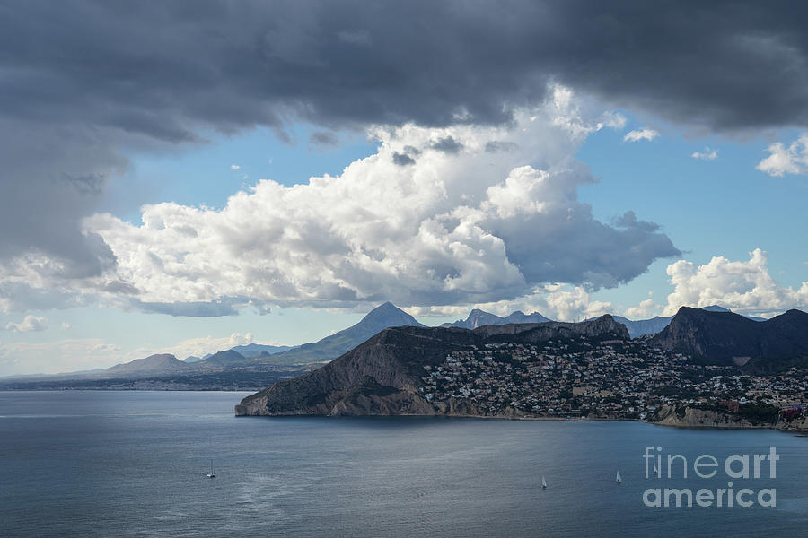 Dramatic rain clouds and the Mediterranean coast Photograph by Adriana Mueller