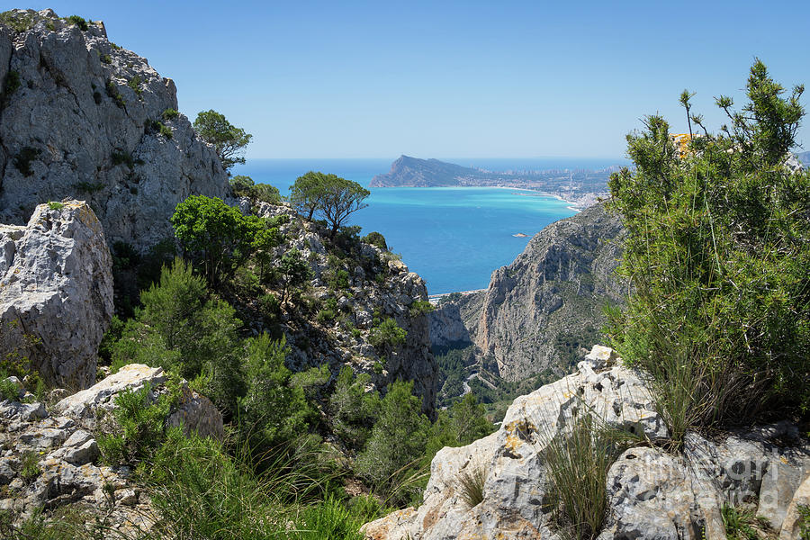 Limestone cliffs and view of the Mediterranean Sea Photograph by Adriana Mueller
