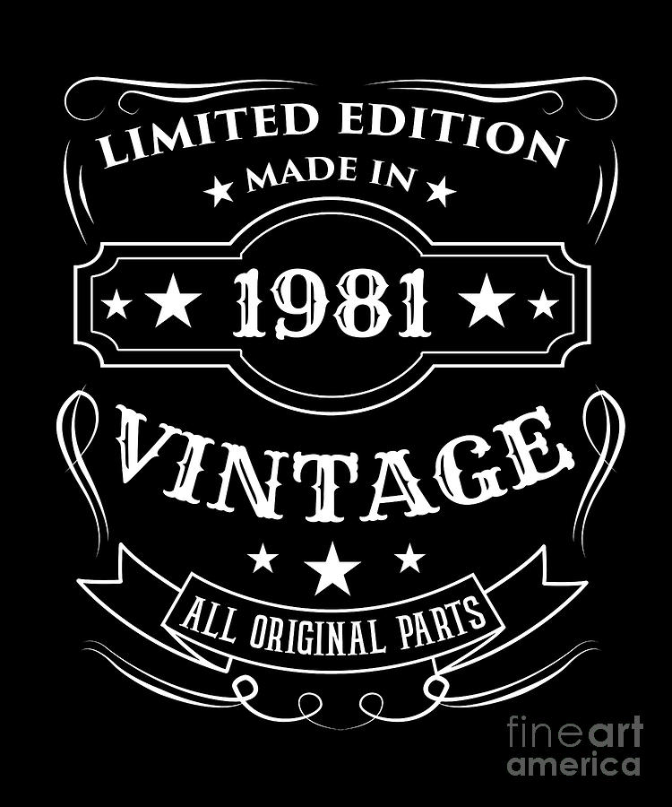 1981 Vintage Birthday Shirt All Original Parts Aged To Perfection 1981 tshirt 40th Birthday Gifts Shirt 40th Birthday Gifts For Men Women
