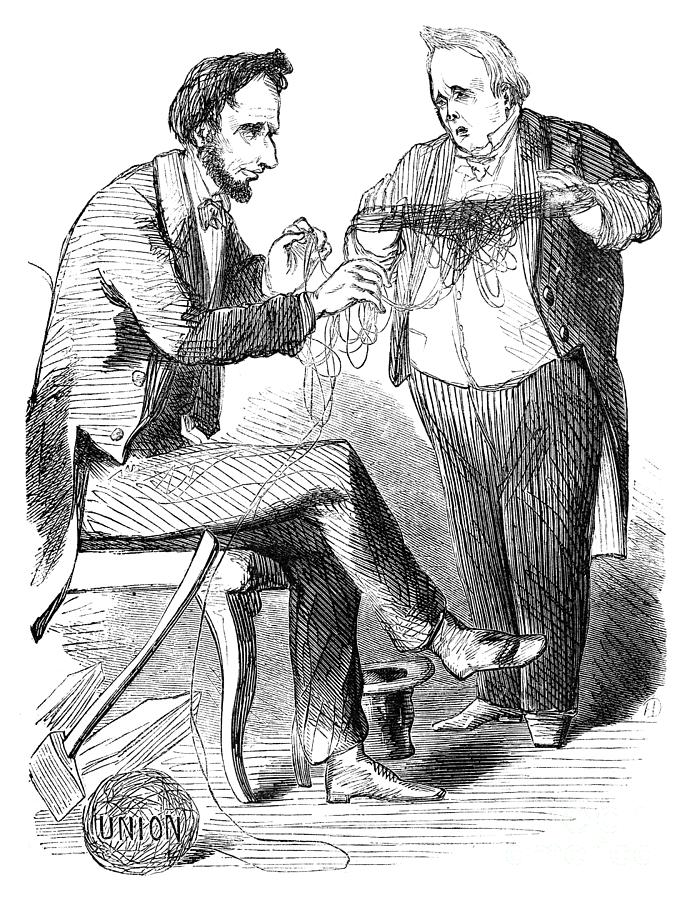 Lincoln and Buchanan Cartoon, 1861 Drawing by Granger