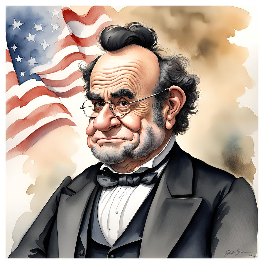 Lincoln Caricature Digital Art by Greg Joens