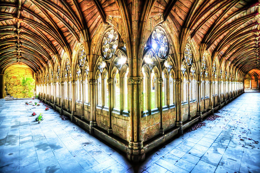 Lincoln Cathedral Cloisters In Color Photograph by Paul Thompson