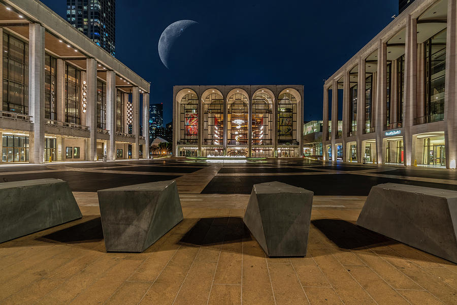 Lincoln Center under the moon Photograph by Roni Chastain