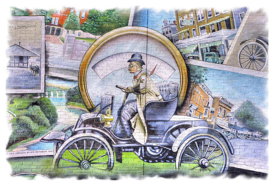 Lincoln Highway Heritage Corridor - The Wall Mural in Everett, Pennsylvania, No 3B - Bedford County Photograph by Michael Mazaika