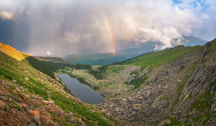 Lincoln Lake Rainbow Pano Photograph