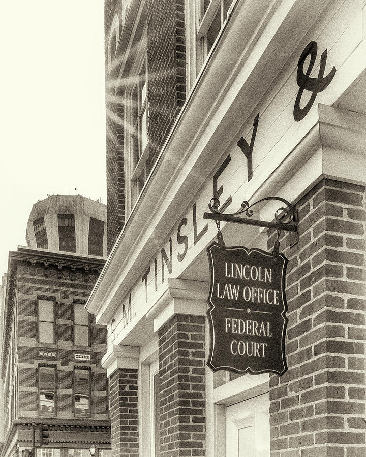 Lincoln Law Office Sign -  Springfield, IL Photograph by Susan Rissi Tregoning