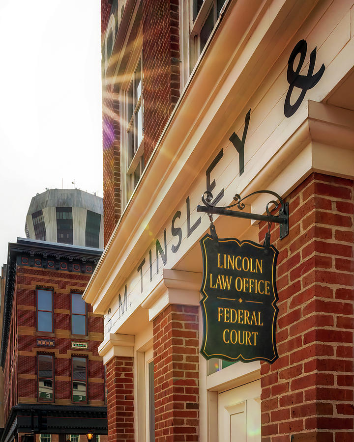 Lincoln Law Office Sign -  Springfield, Illinois Photograph by Susan Rissi Tregoning