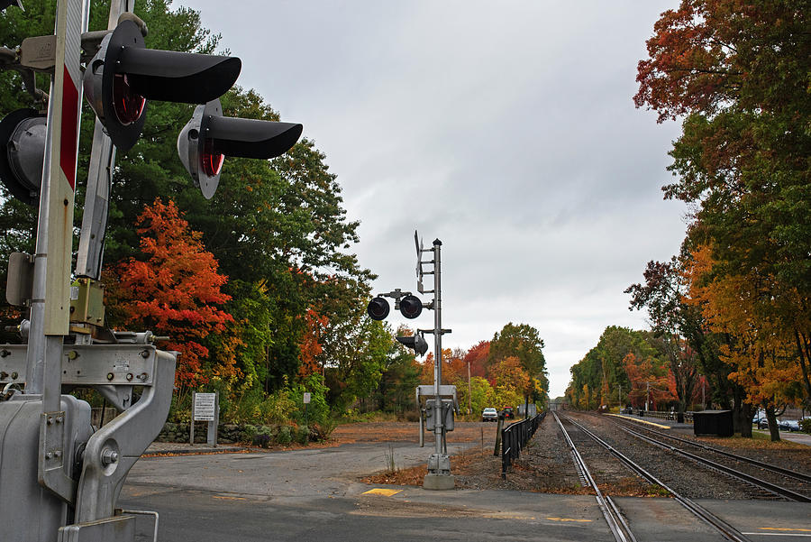 Lincoln Massachusetts Train Station in the Fall Autumn Foliage Metro West Photograph by Toby McGuire