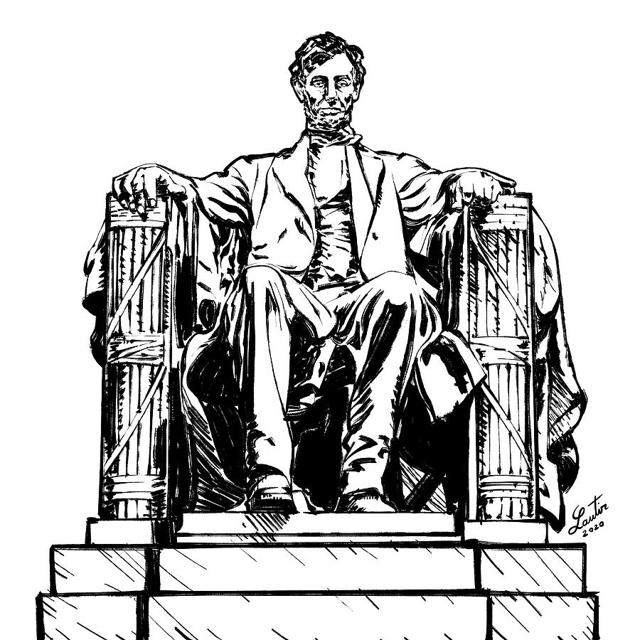 LINCOLN MEMORIAL - ink painting.2 Drawing by Fabrizio Cassetta - Pixels