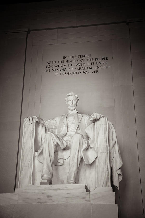 Lincoln Memorial Statue and Inscription Photograph by Scott McGuire