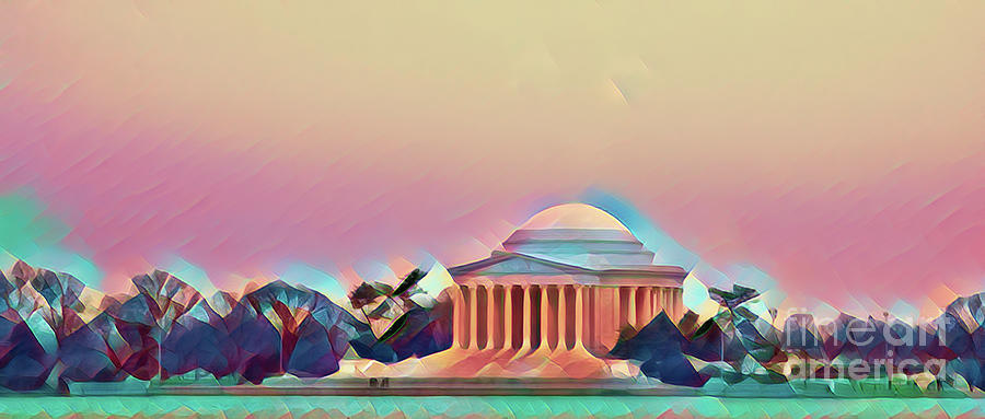 Lincoln Memorial Washing DC Artistic  Digital Art by Chuck Kuhn