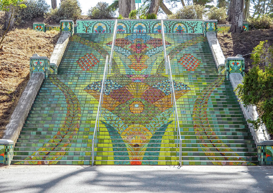 Lincoln Park Steps Ceramic Tile Mosaic San Francisco Photograph by Shawn OBrien