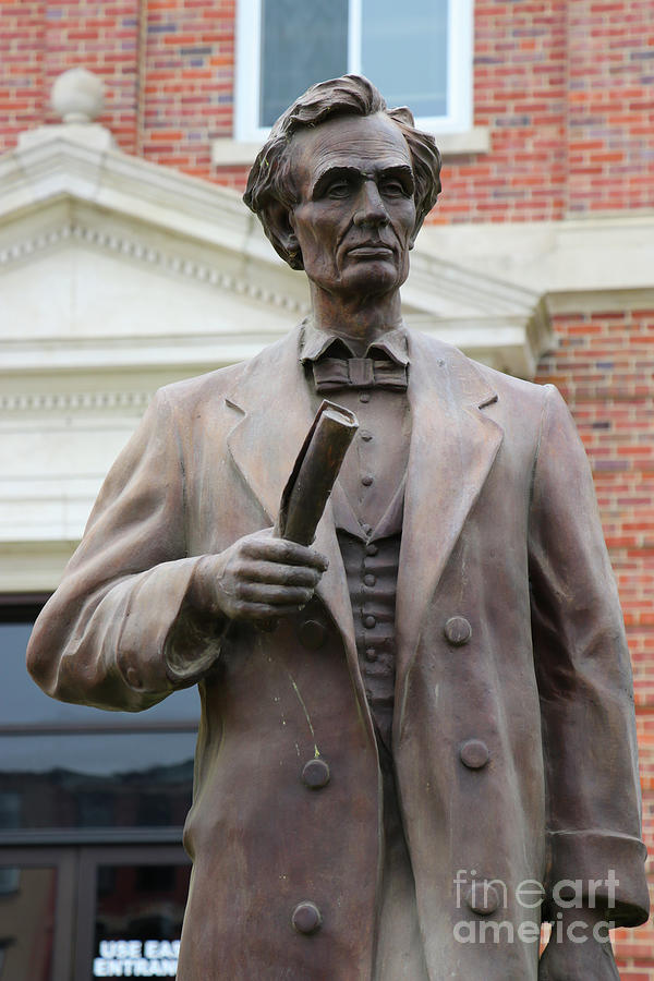 Lincoln Statue at Clark County Courthouse in Marshall Illinois 4481 Photograph by Jack Schultz