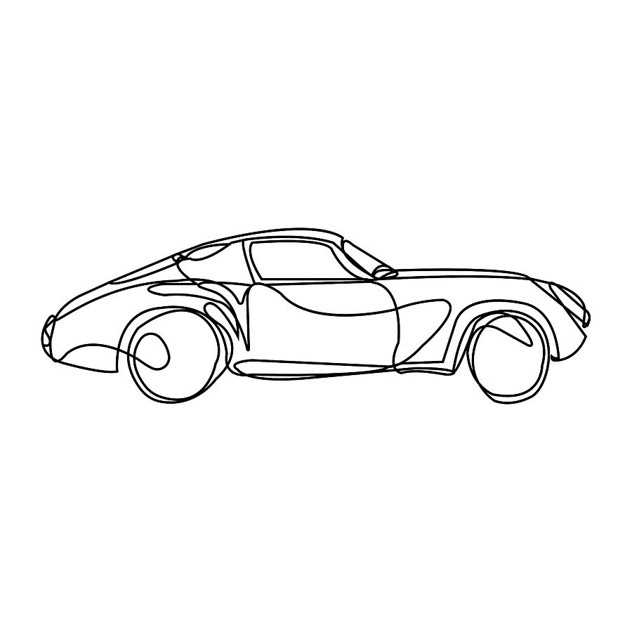 Sports Car Outline Drawing