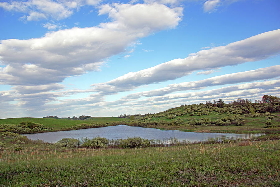 Line of Clouds over the Pond Photograph by Mike Murdock