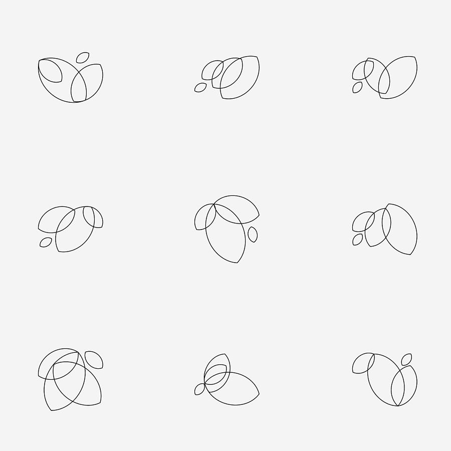 Line Style Floral Icon Drawing by Naqiewei