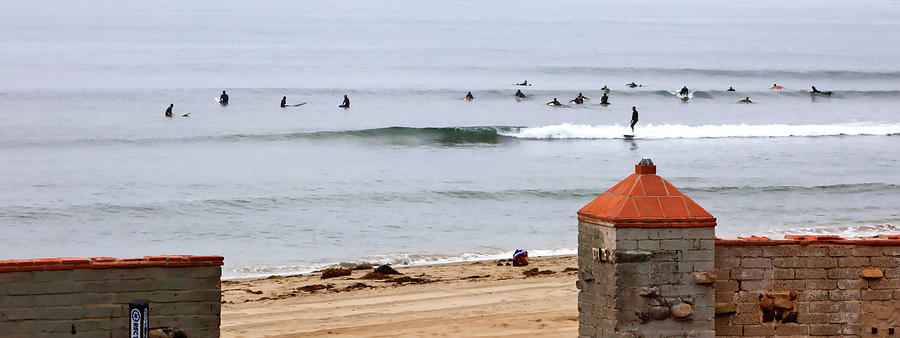 Line-up at Surfrider Beach Scene Photograph by Art Block Collections