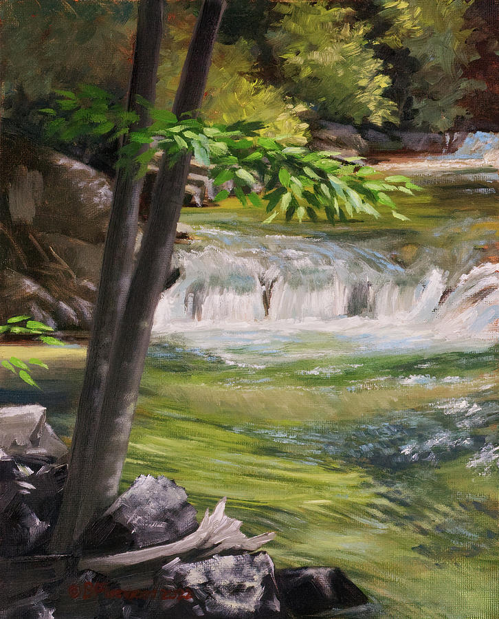 Trout Painting - Linear Park, Fishing Hole by Bill Finewood