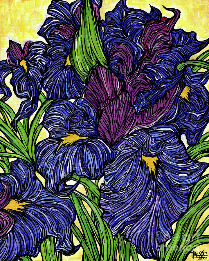 Lines of the Iris Painting by Tracy Levesque