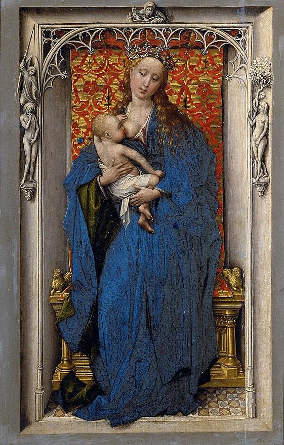 Linker Flugel eines Diptychons Maria mit Kind Madonna Standing Painting ...