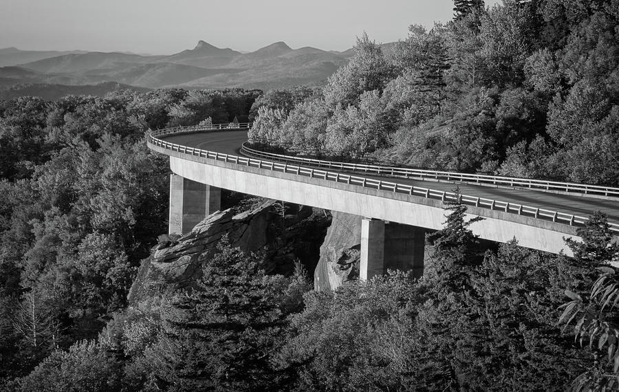 Linn Cove Viaduct Black And White Photograph