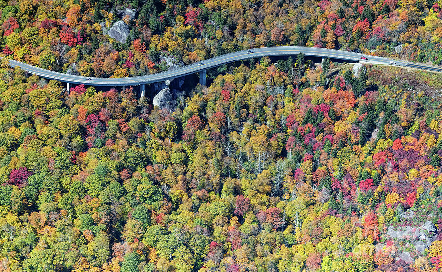 Linn Cove Viaduct on the Blue Ridge Parkway at the Base of Grand Photograph by David Oppenheimer