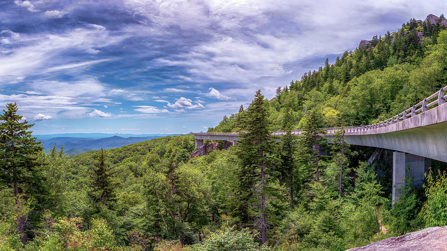 Linn Cove Viaduct Panorama - Blue Ridge Parkway Photograph by Susan Rissi Tregoning