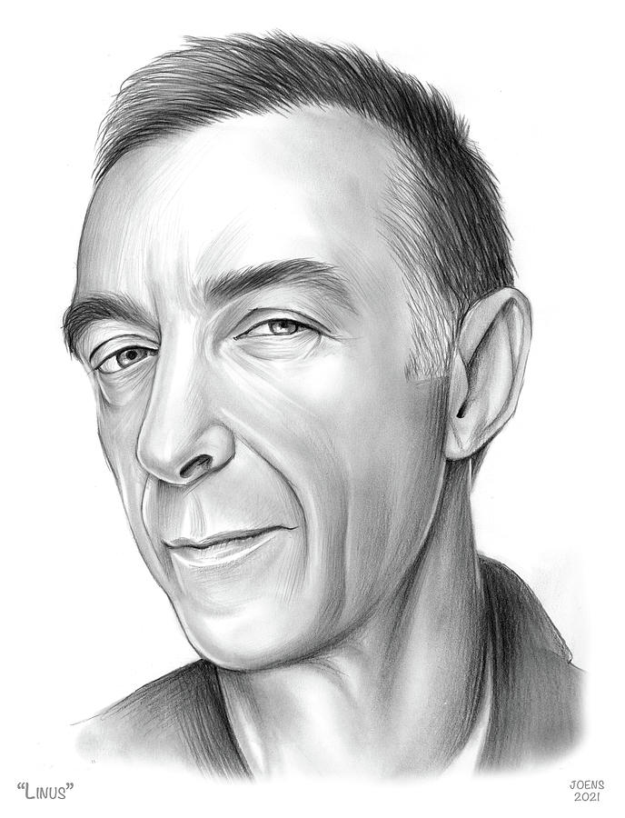 Linus Drawing - Linus - pencil by Greg Joens Linus Drawing - Linus - pencil by Greg Joens