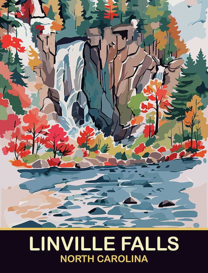Nature Digital Art - Linville Falls, North Carolina by Long Shot