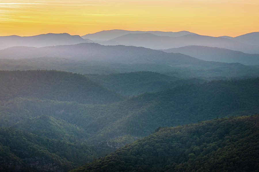 Linville Gorge Hawksbill Mountain North Carolina Sunset by Jordan Hill