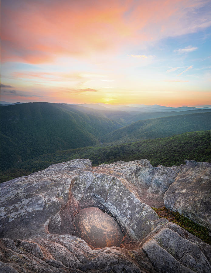 Linville Gorge Hawksbill Mountain Sunset North Carolina  Photograph by Jordan Hill